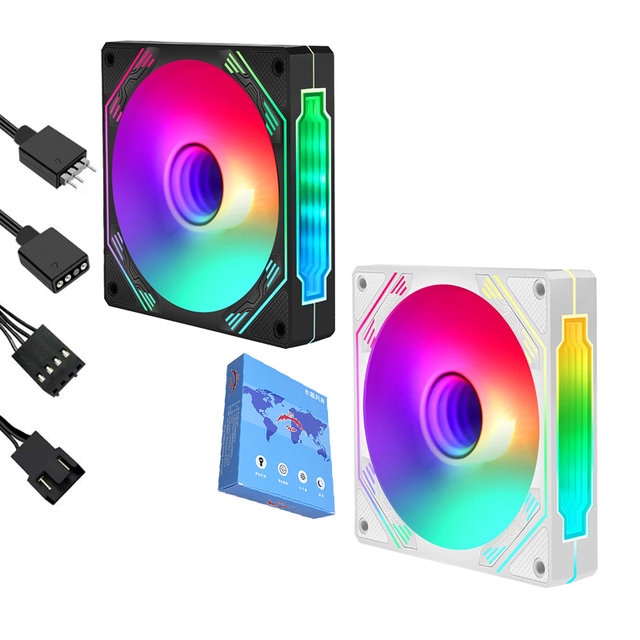 QiuzAim Prism 6S Infinite Mirror Fantasy Color Effect 120mm ARGB LED Fan for Computer Case with PWM and Silent Performance