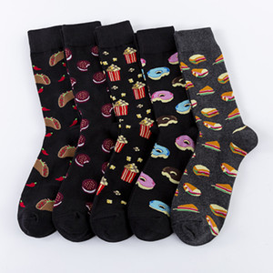 Chaussettes amusantes et mignonnes de haute qualité, chaussettes personnalisées pour hommes et femmes, motifs de beignets, biscuits, pop-corn, sandwichs, dessins animés colorés - Product Image 1