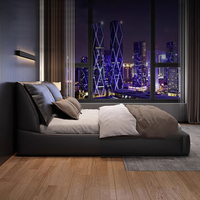 Lit mural pliable moderne en cuir minimaliste, style italien, pour chambre principale
