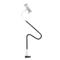 360 °   Support de téléphone et tablette à bras long réglable - Support universel en aluminium à col de cygne avec revêtement en cuir
