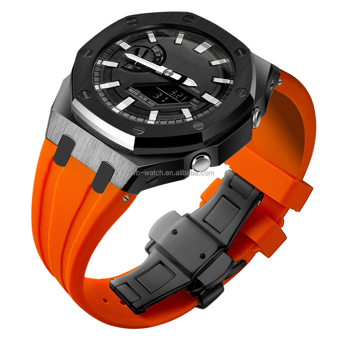 Black Case+Orange Band