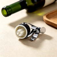 Bouchon de bouteille de vin en acier inoxydable, bouchon à bascule réutilisable pour champagne, bouchon de conservation sous vide pour bar et maison