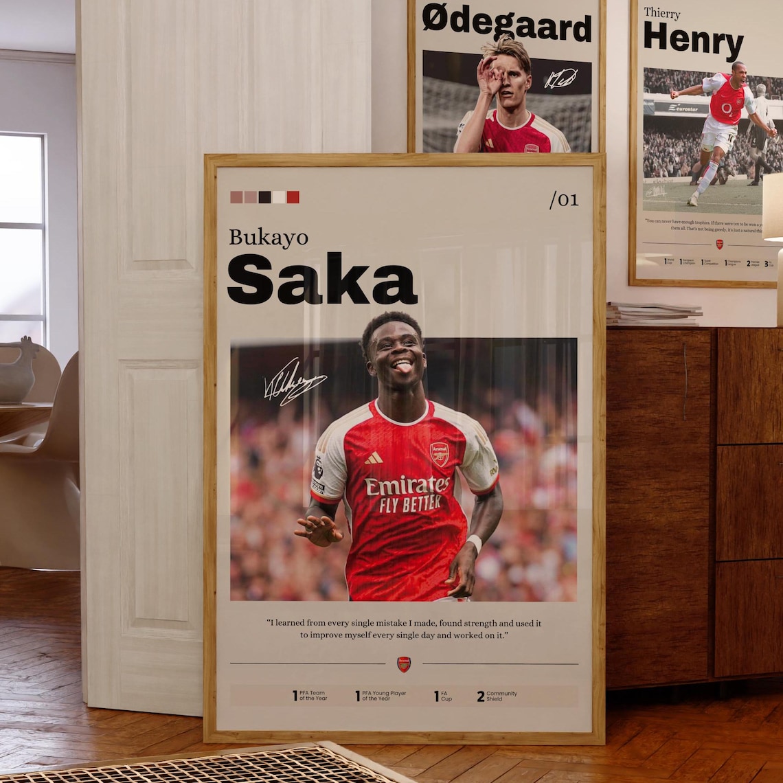 SQ Bukayo Saka Poster Art Canvas Print - Football Star