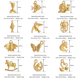 Papillon poisson escargot fer à cheval <span class=keywords><strong>scarab</strong></span>ée <span class=keywords><strong>scarab</strong></span>ée breloque pour la fabrication de bijoux en acier inoxydable Animal pendentif collier boucle d'oreille résultats - Product Image 2