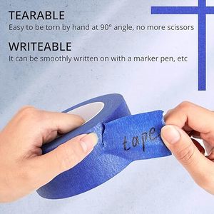 蓝色原色纸胶带单面橡胶胶粘剂中等粘力耐热防水不留胶痕 - Product Image 2