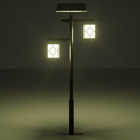 Lampe solaire rétro chinoise conçue par le fabricant, étanche, pour cour, adaptée aux jardins, villas, parkings, lampadaires
