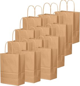 Sac en papier kraft brun plat personnalisé avec logo imprimé, biodégradable, recyclable, jetable, pour la restauration à emporter - Product Image 2