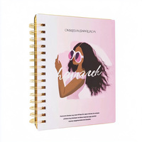 Journal de bien-être A5 personnalisé 100 pages planificateur de repas reliure à spirale couverture en papier PU personnalisé bande élastique cahier de perte de poids
