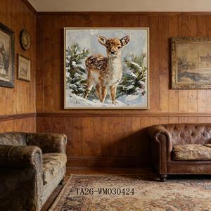 Cute Fawn in Snow Canvas <strong>Wall</strong> Art Charming Wildlife <strong>Print</strong> for Cozy Home Decor - Product Image 3