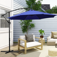 Parasol de jardin suspendu pliable imperméable 3m résistant au soleil, au vent et à la pluie pour restaurants, hôtels et patios