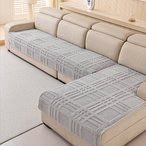 Rejilla Jacquard Shu Cojín de sofá de terciopelo Estilo moderno simple Suave antideslizante Sofá de combinación en forma de L adecuado - Product Image 2