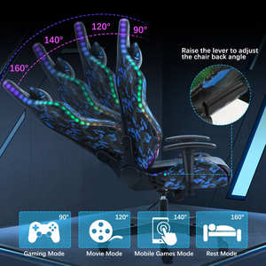 Logotipo personalizado ajustable PU cuero RGB Silla Oficina hogar Oficina ergonómico Racing silla giratoria para juegos con alfombrilla de ratón personalizada gratis - Product Image 3