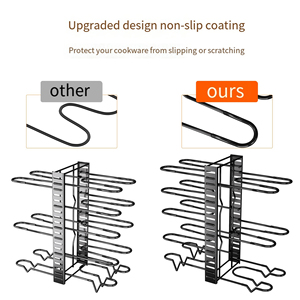 8 Layer Expandable Stainless Steel Kitchen <b>Pan</b> & Pot Lid Storage Rack Foldable for Bathroom Use - Product Image 6