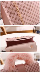 <span class=keywords><strong>Borsa</strong></span> e borse per donna stampa modello moda pelle PU peluche <span class=keywords><strong>rosa</strong></span> Gifty borse a mano per ragazze - Product Image 5