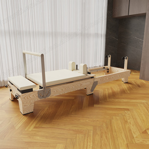 Equipo de Gimnasio para el Hogar Máquina Plegable de Estudio Comercial <span class=keywords><strong>Reformer</strong></span> de <span class=keywords><strong>Pilates</strong></span> Plegable de Madera de Roble para Yoga - Product Image 3
