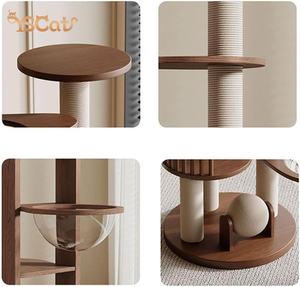 Modern Madeira Faux Rattan Eco-Friendly <span class=keywords><strong>Cat</strong></span> <span class=keywords><strong>Tree</strong></span> Luxo com 2 Níveis Indoor/Office Use Carton Embalado - Product Image 5