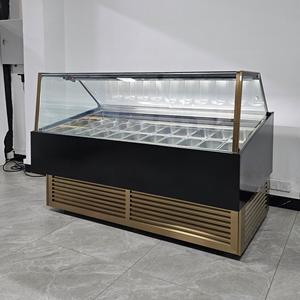 Ý Sang Trọng Truy Cập Hiển Thị Hàng Đầu Showcase Trường Hợp Máy LED Ánh Sáng Gelato <span class=keywords><strong>Ice</strong></span> <span class=keywords><strong>Cream</strong></span> Tủ Lạnh Cho Thịt Và Bánh Lưu Trữ - Product Image 4
