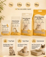 Sac d'emballage plastique pour litière pour chat, pochette refermable à huit soudures latérales avec poignée, sac à fermeture éclair autoportant avec bec verseur pour recharge de litière pour animaux de compagnie
