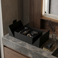 Boîte rigide à double porte avec logo personnalisable, conteneur haut de gamme avec insert compartimenté pour kit de rasage pour homme