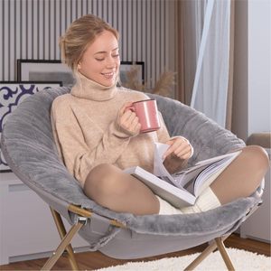 <span class=keywords><strong>Chaise</strong></span> relax confortable pour <span class=keywords><strong>chaise</strong></span> pliable intérieure et extérieure avec fourrure grise et pieds en métal doré - Product Image 4