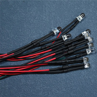 Jaune rouge bleu blanc chaud 10mm Ultra lumineux UV orange DC 12V 18cm 3mm lampe LED pré-câblée ampoule Diode électroluminescente
