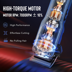 Tondeuse à cheveux électrique rechargeable, lame en acier inoxydable, moteur à couple élevé, pour hommes, usage en salon - Product Image 1