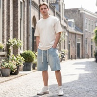 Shorts en toile pour hommes, lot de 6, tailles mixtes 30-32, style urbain, taille élastique, respirants, amples, en coton doux, prêts à expédier, vente en gros