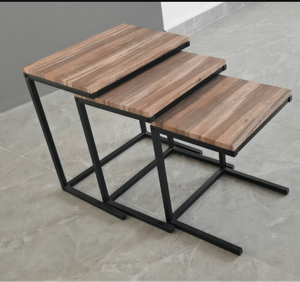 Wechery-ensemble de table basse et thé, 3 pièces, pour salon de maison, cadre en bois design, bon marché, en promotion - Product Image 2