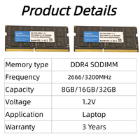 Mémoire RAM DDR4 8 Go 16 Go 32 Go pour Ordinateur Portable en Gros Usine 2666 MHz 3200 MHz