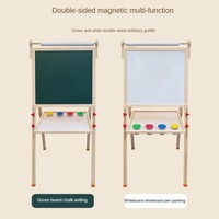 Chevalet de dessin double face personnalisable pour enfants, réglable en hauteur, cadre en bois durable, panneau MDF écologique, unisexe, 19 pouces, 5-7 ans
