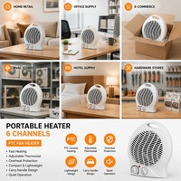 Taşınabilir Fanlı Isıtıcı Seramik PTC Elektrikli Oda Isıtıcısı 1000W 2000W 2 Isı Seviyesi Aşırı Isınma Koruması Güvenlik Sigortası VDE Masaüstü Ofis