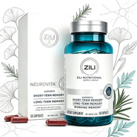 Capsules de soutien cérébral en marque blanche, 50 unités, complément pour la mémoire et la concentration avec vitamines B6, B12 et acide folique