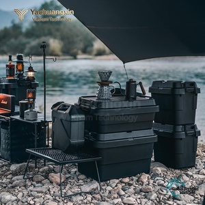 Conteneur d'eau portable en plastique noir avec deux bouchons pour le camping et l'extérieur, conception durable - Product Image 4