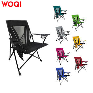 Chaise de camping pliable Woqi, cadre en aluminium noir, tissu Oxford, capacité de charge de 110 kg, chaise de jardin portable pour l'extérieur - Product Image 4