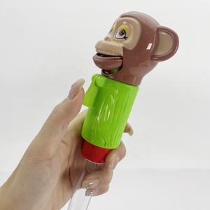 Huiye Animal silbato dulces juguetes dibujos animados <span class=keywords><strong>mono</strong></span> sonidos dulces juguetes con tubo transparente divertidos juguetes de dulces de mano para niños niñas - Product Image 2