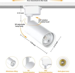 ไฟติดรางแบบปรับได้ COB LED คุณภาพสูง ทันสมัย ให้ค่า CRI 80 กำลังไฟ 12-40 วัตต์ แสงสี 3000K/4000K/6500K ผลิตจากอลูมิเนียมอัลลอยด์ สำหรับใช้ภายในอาคาร - Product Image 2