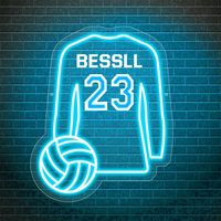 Enseigne néon personnalisée avec nom pour maillot de volley-ball, décoration murale, lumière LED, personnalisation et dropshipping possibles
