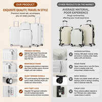 Valises de voyage personnalisées en ABS+PC pour ensemble de 4 pièces, valise élégante à roulettes pivotantes à 360°, valise cabine, fabricant