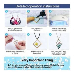 Resin Handmade Hand-painted Keychain Starter Kit DIY UV Crystal Clear Hard Epoxy LED <b>Lamp</b> Silicone Molds <b>Glitter</b> Foil Flowers - Product Image 6