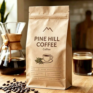 Factory Personalized Custom Printed Kraft Paper Coffee <b>Beans</b> Packaging Self-standing Zip Lock Pouch with Logo for <b>Small</b> Business - Product Image 1