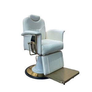 Nuova Poltrona da Barbiere di Lusso con Base Rotonda Dorata, Sedia Reclinabile Idraulica Moderna per Parrucchiere - Product Image 6