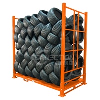 Nouveau modèle 2026 de support de stockage de pneus commercial en métal pour entrepôt, pliable et empilable