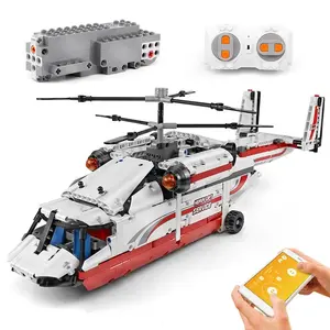 Mould King 15012 Technic APP Remote Control Helicopter Building Blocks Set DIY Assembly Bricks Model Airplane for Kids Legos