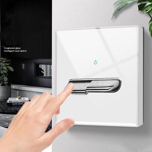 EU phong cách trắng phổ Tempered tường reset1gang chuyển đổi ánh sáng, phổ 2 cách Ổ Cắm Điện, Ổ Cắm và thiết bị chuyển mạch điện - Product Image 2