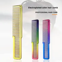 Peigne à cheveux en plastique ionique professionnel pour salon de coiffure avec finition arc-en-ciel électrolytique pour la coiffure transfrontalière pour hommes