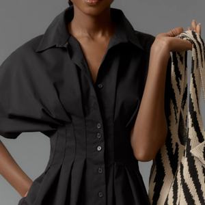 Robe chemise mini florale décontractée en dentelle et à découpes, écologique et respirante, idéale pour les occasions de jour - Product Image 2