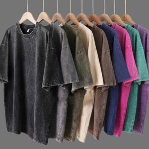 เสื้อยืดลำลองสีดำสำหรับผู้ชายและผู้หญิง, เสื้อยืดวินเทจแขนสั้นโอเวอร์ไซส์สำหรับฤดูร้อน - Product Image 2