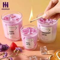 Bougie parfumée artisanale moderne à la cire de soja, senteur café glacé caramel latte, cadeau pour une ambiance romantique dans la chambre