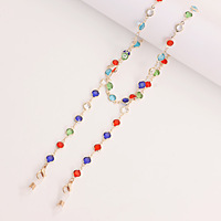 Chaîne de lunettes en perles et cristaux, style masque, bijoux européens et américains, colliers tendance, directement du fabricant