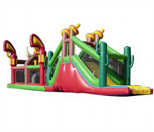 Parque de Atracciones Inflable con Temática de Sirena CE/Circuito de Obstáculos Inflable con Tobogán en Colores Primarios/Tobogán Inflable para Niños en Oferta - Product Image 1